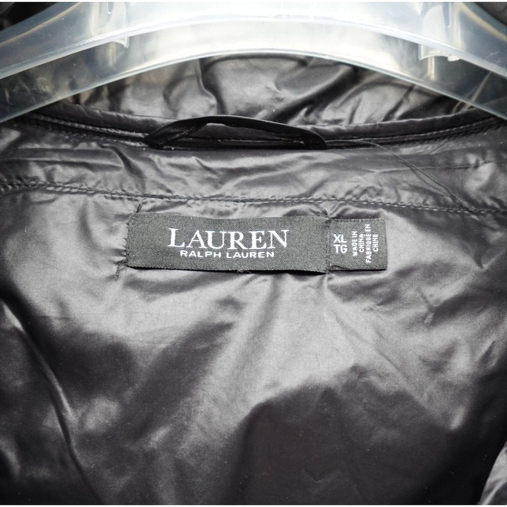 Lauren‎ Ralph Lauren Womens Black Diamond Quilted Down Puffer Coat Hooded XL - Picture 2 of 11